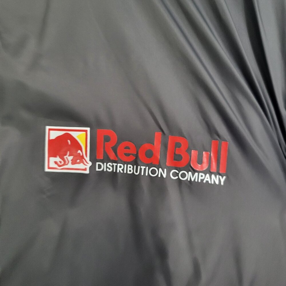 Red Bull Distribution Mens Bomber Puffy Windbreaker Jacket Gray XL Lightweight - Picture 4 of 10